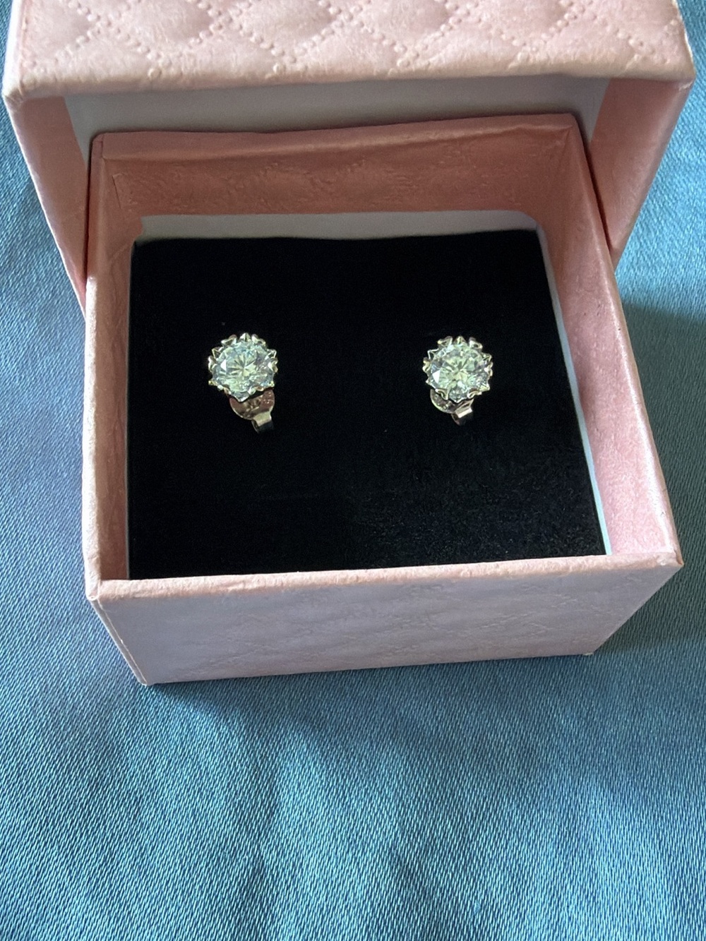 Classic Clear Crystal Stud Earrings in Silver-Tone 0.5 carat